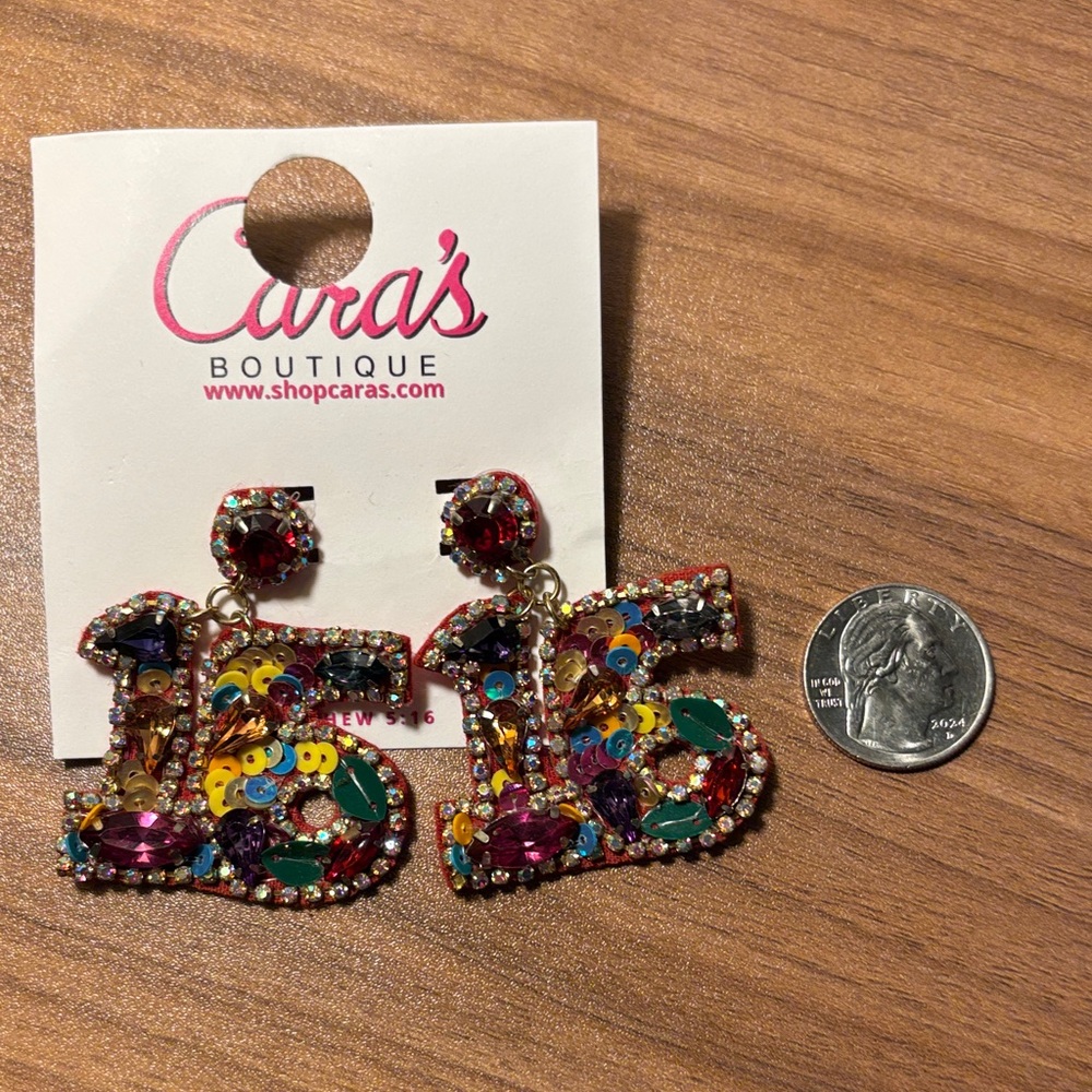 Multicolor “16” Earrings
